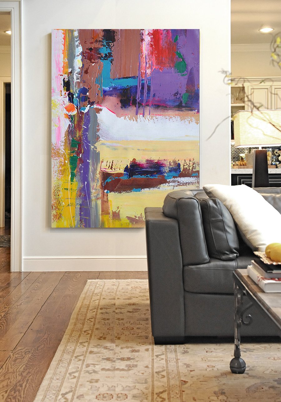 Palette Knife Contemporary Art #L6B - Click Image to Close